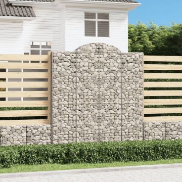 Gossi cosuri gabion arcuite, 7 buc, 200x50x220/240cm, fier galvanizat