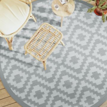 Gossi covor de exterior, gri, Ø200 cm, pp