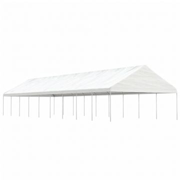 Gossi foisor cu acoperis, alb, 20,07x5,88x3,75 m, polietilena