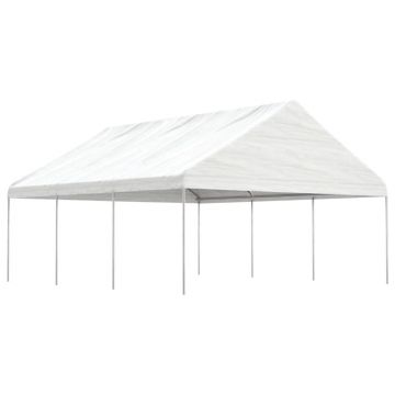 Gossi foisor cu acoperis, alb, 6,69x5,88x3,75 m, polietilena