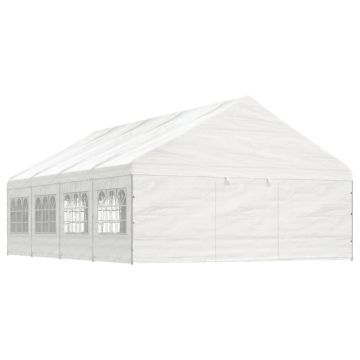 Gossi foisor cu acoperis, alb, 8,92x5,88x3,75 m, polietilena