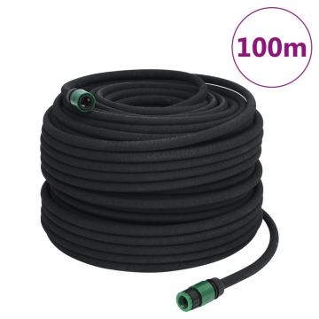 Gossi furtun poros de gradina, negru, 0,6, 100 m, cauciuc