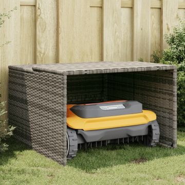 Gossi garaj pentru masina de tuns iarba, gri 86x90x52/57 cm poliratan