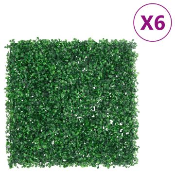 Gossi gard din frunze de arbust artificiale, 6 buc., verde, 50x50 cm