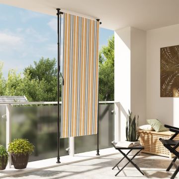 Gossi jaluzea rulou de exterior, galben/alb, 120x270 cm tesatura/otel
