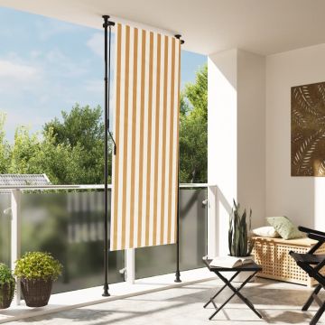 Gossi jaluzea rulou de exterior portocaliu/alb 120x270 cm textil/otel