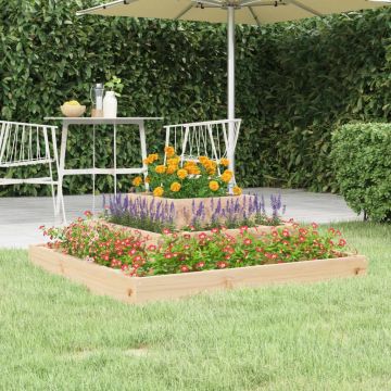 Gossi jardiniera, 80x80x27 cm, lemn masiv de pin