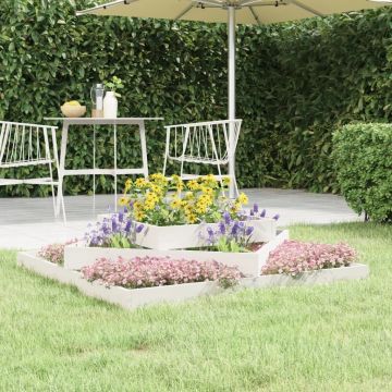Gossi jardiniera, alb, 112x112x27 cm, lemn masiv de pin