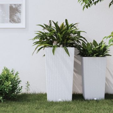 Gossi jardiniera cu interior detasabil, alb, 21 / 49 l, pp ratan