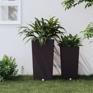 Gossi jardiniera cu interior detasabil, maro, 21 / 49 l, pp ratan