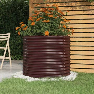 Gossi jardiniera gradina maro 80x80x68 cm otel vopsit electrostatic
