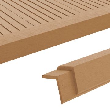Gossi margini cornier pentru terasa wpc, 5 buc, 170 cm, culoare tec
