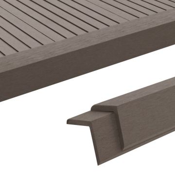 Gossi margini cornier pentru terasa wpc, 5 buc, 170 cm, maro deschis