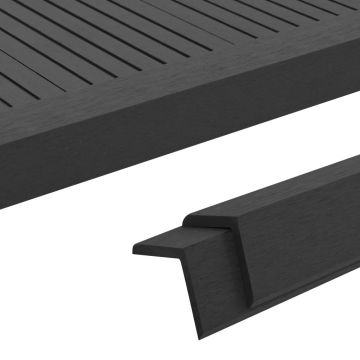 Gossi margini cornier pentru terasa wpc, 5 buc, 170 cm, negru