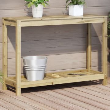 Gossi masa de plantare cu raft, 108x35x75 cm, lemn de pin tratat