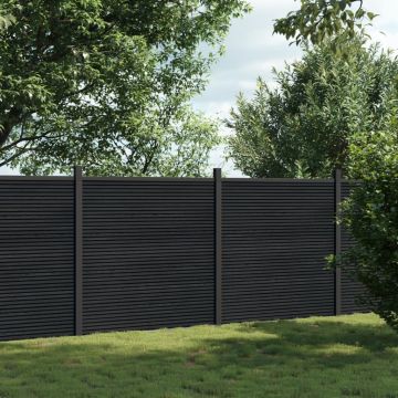 Gossi panou pentru gard, gri, 353x186 cm, wpc
