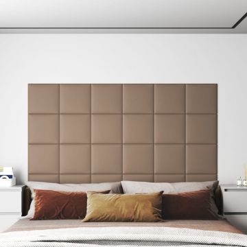 Gossi panouri de perete 12 buc. cappuccino 30x30 cm piele eco 1,08 m2