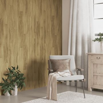 Gossi panouri de perete aspect lemn, maro, 4,12 m2, pvc