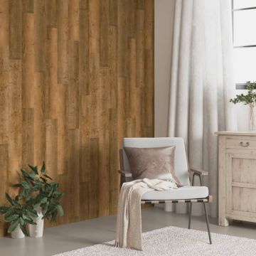 Gossi panouri de perete aspect lemn, maro, 4,12 m2, pvc