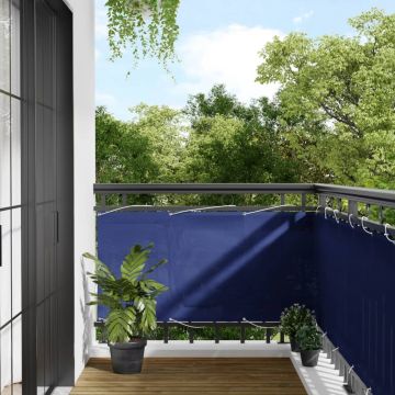 Gossi paravan de balcon, albastru, 75x800 cm, 100% poliester oxford