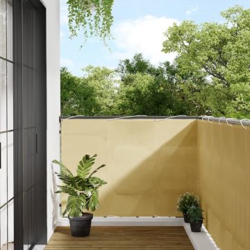 Gossi paravan de balcon, nisipiu, 120x1000 cm, 100% poliester oxford