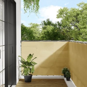 Gossi paravan de balcon, nisipiu, 120x800 cm, 100% poliester oxford