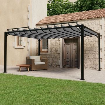 Gossi pavilion cu acoperis jaluzea antracit 3x4 m tesatura&aluminiu