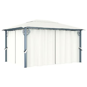 Gossi pavilion cu perdele, crem, 400 x 300 cm, aluminiu