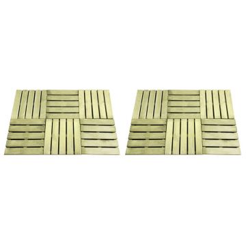 Gossi placi de pardoseala, 12 buc., verde, 50 x 50 cm, lemn