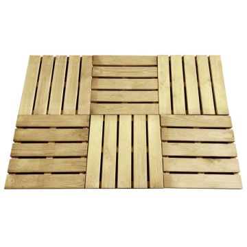 Gossi placi de pardoseala, 6 buc., verde, 50 x 50 cm, lemn