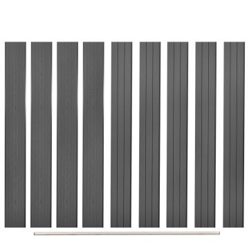 Gossi placi de schimb pentru gard, 9 buc., gri, 170 cm, wpc