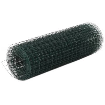 Gossi plasa de sarma gaini, verde, 10 x 0,5 m, otel cu invelis pvc