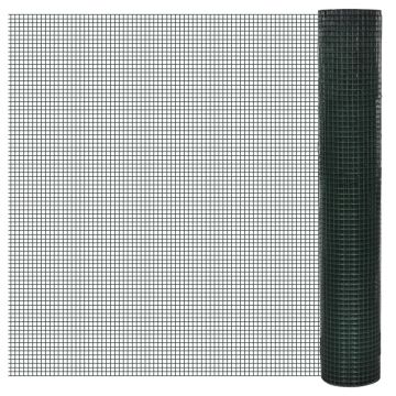 Gossi plasa de sarma gaini, verde, 25 x 1 m, otel galvanizat cu pvc