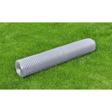 Gossi plasa de sarma pentru gaini, argintiu, 25 x1 m, otel galvanizat