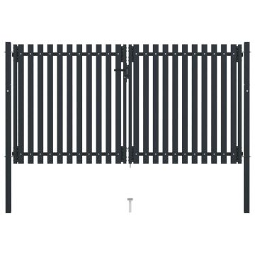 Gossi poarta de gard dubla, antracit, 306 x 220 cm, otel