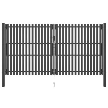 Gossi poarta de gard gradina, antracit, 4 x 2,5 m, otel