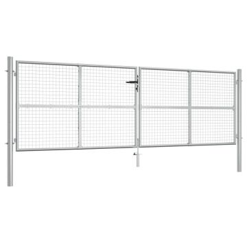 Gossi poarta de gradina, argintiu, 415 x 175 cm, otel galvanizat