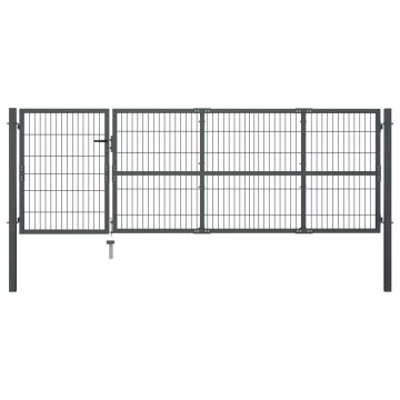 Gossi poarta de gradina cu stalpi, antracit, 350 x 100 cm, otel