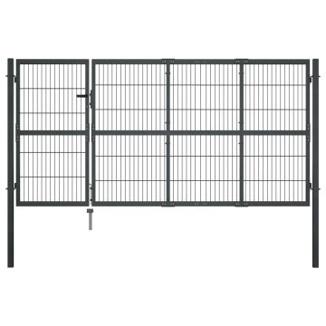 Gossi poarta de gradina cu stalpi, antracit, 350 x 120 cm, otel