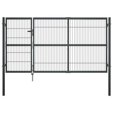 Gossi poarta de gradina cu stalpi, antracit, 350 x 140 cm, otel