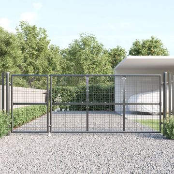 Gossi poarta de gradina din plasa antracit 350x175 cm otel galvanizat