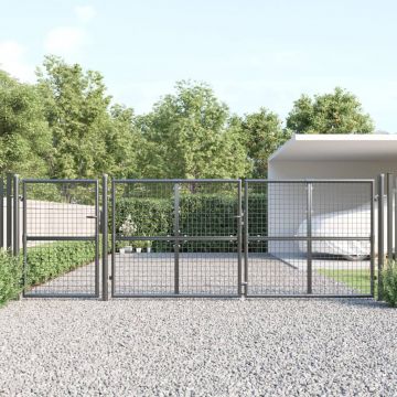 Gossi poarta de gradina din plasa antracit 400x175 cm otel galvanizat