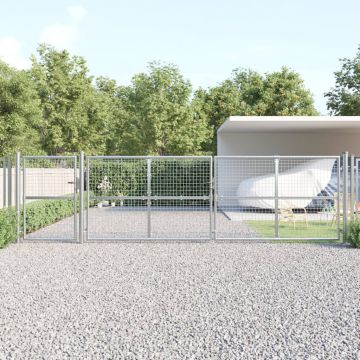 Gossi poarta de gradina din plasa argintie 500x175 cm otel galvanizat