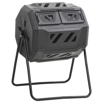 Gossi recipient de compost de gradina, negru, 73x64x95 cm, 160 l