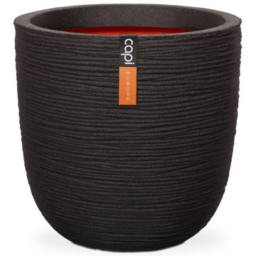 Capi jardiniera in forma de ou nature rib, negru, 43x41 cm, kblr933