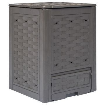 Gossi compostor de gradina, maro, 60x60x83 cm, 300 l plastic ratan