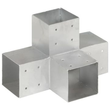 Gossi conector de grinda, forma x, 101 x 101 mm, metal galvanizat