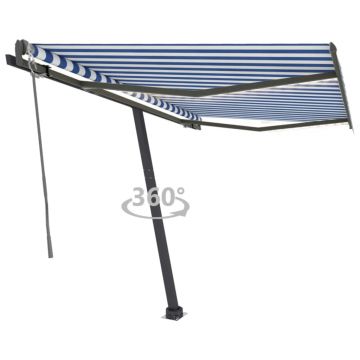 Gossi copertina automata cu senzor vant&led, albastru&alb, 350x250 cm