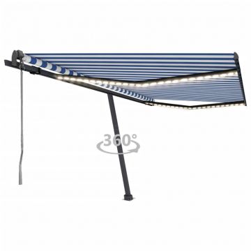 Gossi copertina automata cu senzor vant&led, albastru/alb, 400x350 cm
