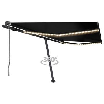 Gossi copertina automata cu senzor vant & led, antracit, 400x350 cm